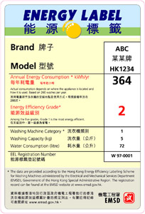 Grading-type energy label  sample