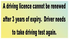 Renewal of Driving Licence