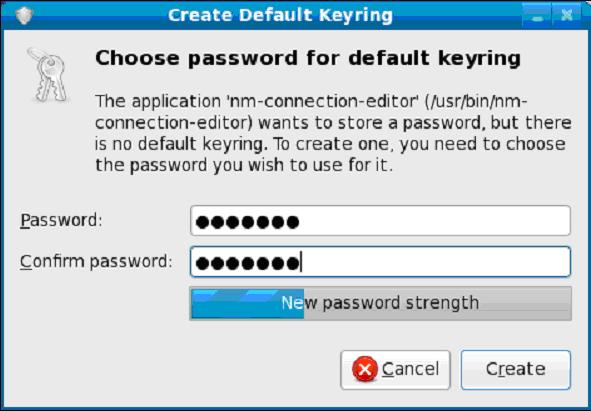 Create Default Keyring with password