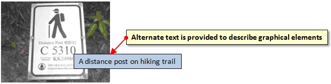 Alternate text is provided to describe graphical elements