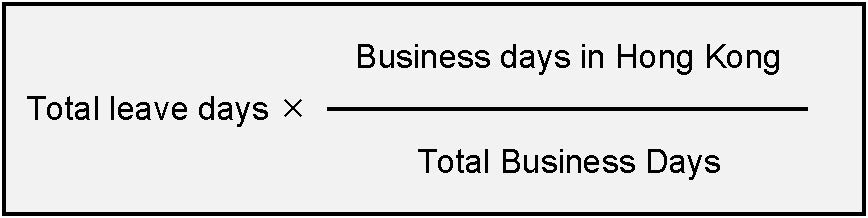 Leave days attributable to services rendered in Hong Kong