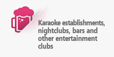 karaoke establishments, nightclubs, bars and other entertainment clubs