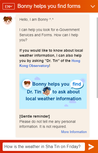 Enquire local weather information 01