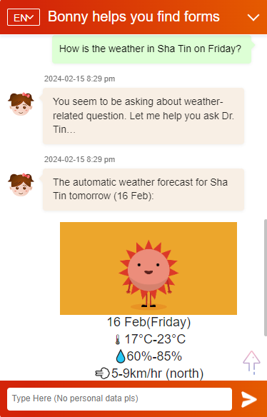 Enquire local weather information 02