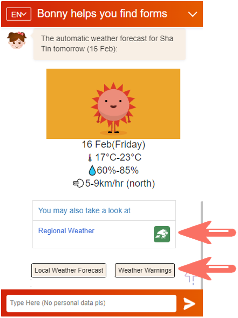 Enquire local weather information 03