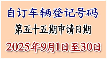 自订车辆登记号码申请